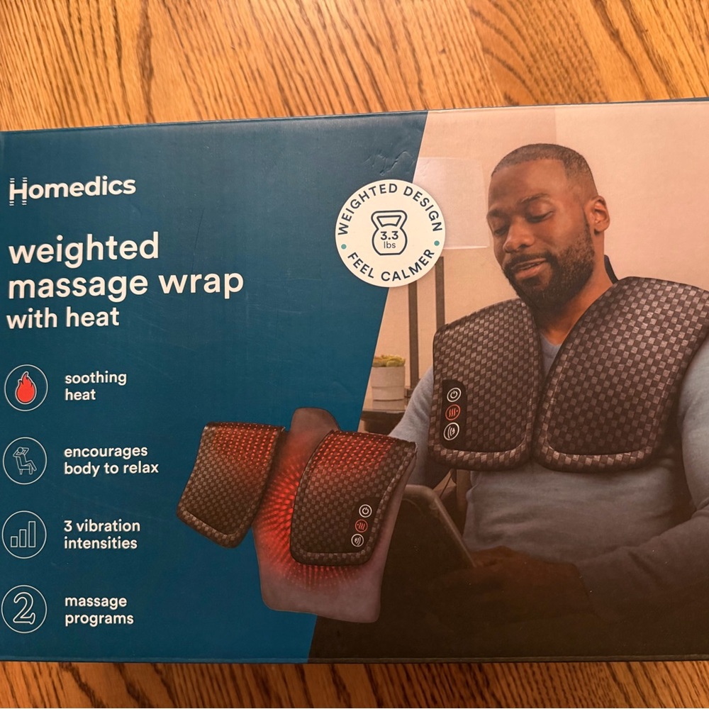 Homedics Black and Red Weighted Massage Wrap unopened new box